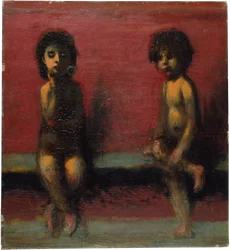 Deux enfants assis
