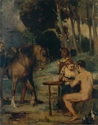 Scène de forêt en soirée