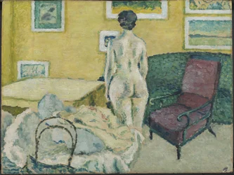 Intérieur avec nu debout