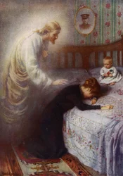 Christ le Consolateur : Jésus consolant une veuve de guerre britannique en deuil