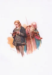 Hamlet et Polonius, illustration de Hamlet