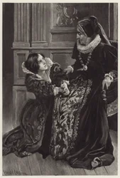 Hélène, à genoux, avoua son amour et, avec honte et terreur, implora le pardon de sa noble maîtresse