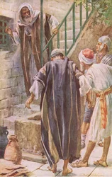 Les messagers à Pierre, illustration de Harold Copping Pictures: The Crown Series, vers 1920