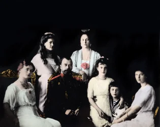 Portrait de la famille impériale russe. Photographie vers 1910-1915.