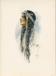 Le Chant de Hiawatha de Longfellow (lithographie couleur)