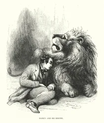 Lion et son gardien