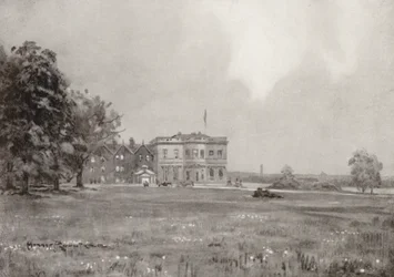 Terrains de golf : Trafford Park, la maison du club depuis le dix-huitième tee