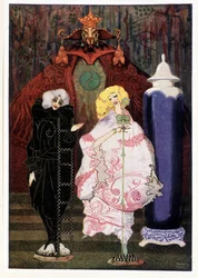 As-tu vraiment le courage de partir dans le vaste monde avec moi ? : Bergère et ramoneur - dans « Contes de fées » par Hans Christian Andersen, ill. par Harry Clarke