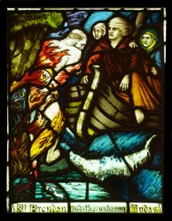 La Rencontre de Saint Brendan avec le malheureux Judas, 1911, vitrail par Harry Clarke (1889-1931)