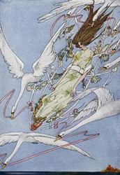 Les cygnes sauvages, conte de fées par Hans Christian Andersen (1805-1875), illustration de Harry Clarke (1890-1931)