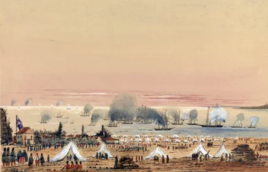 Le débarquement à Kinburn (Ukraine, Russie) en octobre 1855, un camp de l