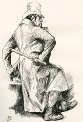 Bill Sikes. Illustration de Harry Furniss pour le roman de Charles Dickens Oliver Twist, de l