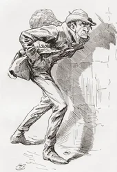 Dolge Orlick. Illustration par Harry Furniss pour le roman de Charles Dickens 