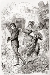 Estella et Pip dans le jardin de Miss Havisham.
