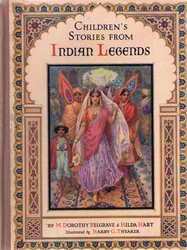 Première de couverture, illustration tirée de "Childrens Stories from Indian Legends", vers 1930 (lithographie en couleurs)
