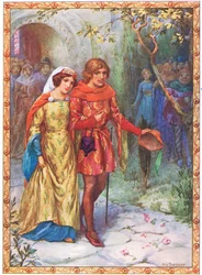 Il a épousé une dame de haute naissance (tiré de The Story of Gamelyn) (lithographie couleur)