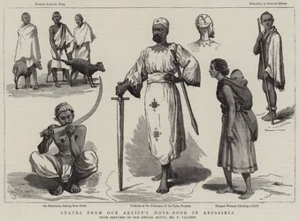 Feuilles du carnet de croquis de notre artiste en Abyssinie