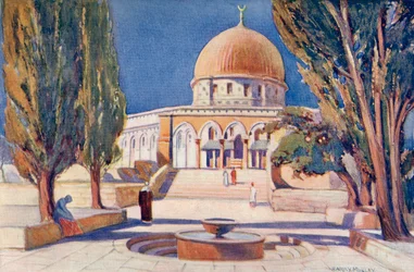 Le Dôme du Rocher sur le Mont du Temple, Jérusalem, Palestine, vers 1910, tiré de A Book of Modern Palestine par Richard Penlake pub. vers 1910