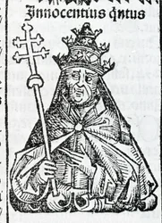 Portrait du pape Innocent IV (1195 - 1254) dans Liber chronicarum par Hartmann Schedel Nuremberg 1497