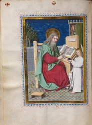 Livre des Évangiles avec portraits des évangélistes : Saint Matthieu, vers 1480