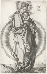 Madonna avec enfant sur le croissant de lune