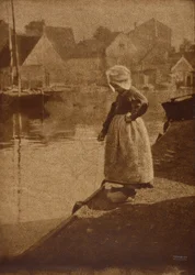 Fille hollandaise dans un paysage