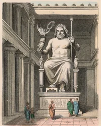 Grèce antique : statue de Zeus dans le temple d