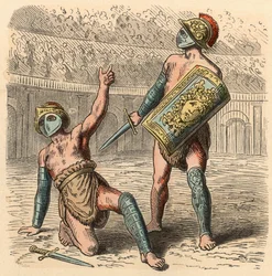Rome antique : combats de gladiateurs dans l