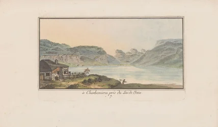 Vue de Les Charbonnières au Lac de Joux à Charbonieres, près du Lac de Joux Landschappen in Zwitserland Sammlung einiger Aussichten in der Schweiz