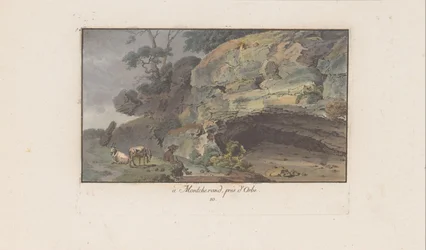 Berger devant une grotte à Montcherand
