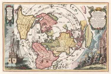 Carte du monde avec la circumnavigation de Magellan De l