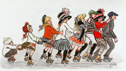 Club de patin à roulettes autour de l