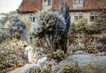 Jardin de la ferme Manor, Yorkshire, vers 1901