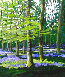 Bois de fleurs bleues, 2009 (huile sur toile)