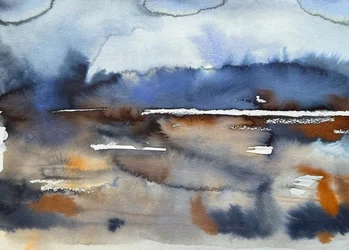 Horizon fluide abstrait