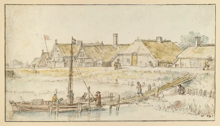 Rue de village au bord du canal