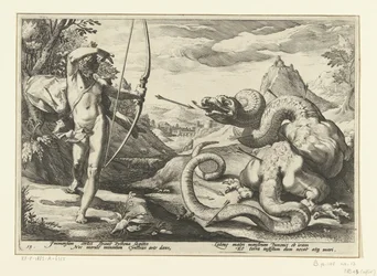 Apollon tue le serpent géant Python. Les Métamorphoses d