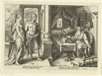 Junon et Jupiter consultent Tirésias