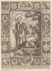 Le Christ, modèle de vertu, feuille n° 4 de la série « La vie du Christ »