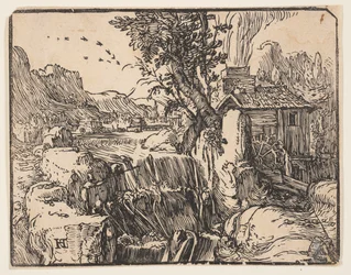Paysage avec cascade