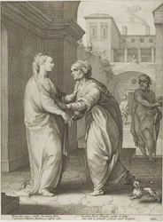 La Visitation, deuxième planche de La naissance et les débuts de la vie du Christ