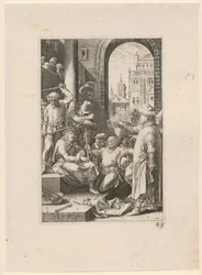 La moquerie du Christ, planche 7 de la série « La Passion »