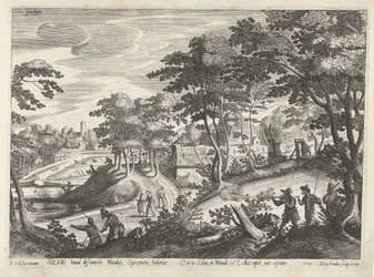 Paysage avec une scène de chasse