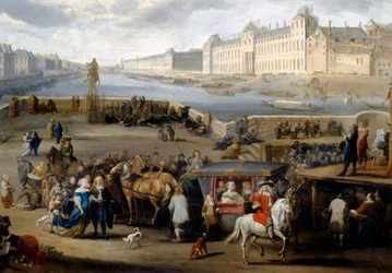 Vue de Paris avec le Louvre, prise du pont Henri IV