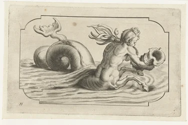 Hippocampe avec un torse masculin