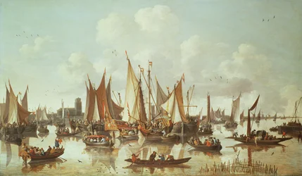 Navires hollandais au port de Dordrecht
