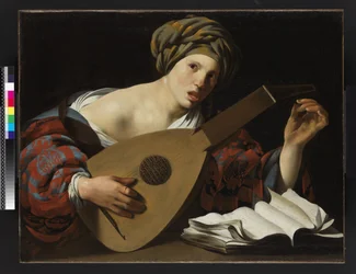 Jeune femme accordant un luth, c.1626-27