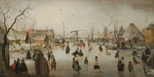 Patinage dans un village