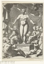 Femme nue aux cinq seins. Page de titre pour Fortunius Licetus, De Monstris, Amsterdam 1665