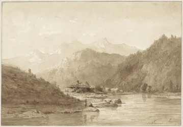 Paysage de montagne avec un lac